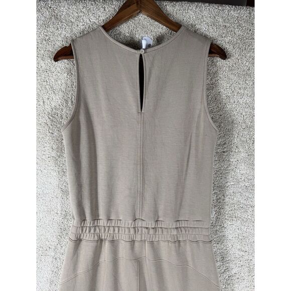 Spanx Air Essentials Jumpsuit Women Large Tan Wide Leg Sleeveless Drawsting - Picture 6 of 10